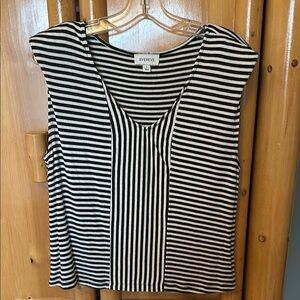 Evereve Black and White Striped Women's Top